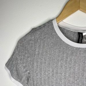 GREY T SHIRT BODYCON DRESS RIBBED H&M